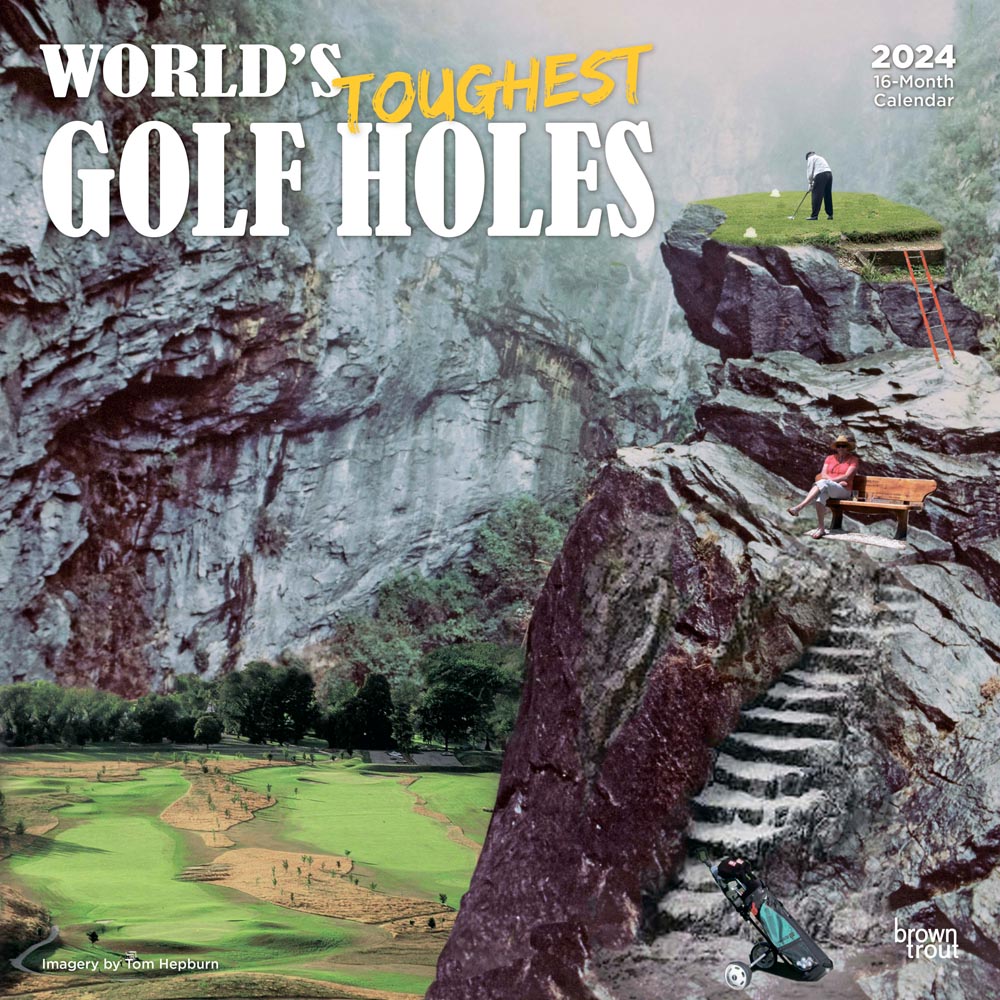 World's Toughest Golf Holes | 2024 12 x 24 Inch Monthly Square Wall Calendar | BrownTrout | Outdoor Sport