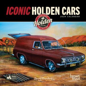 Iconic Holden Cars OFFICIAL | 2024 12 x 24 Inch Monthly Square Wall Calendar | BrownTrout | Automotive Engine Australia