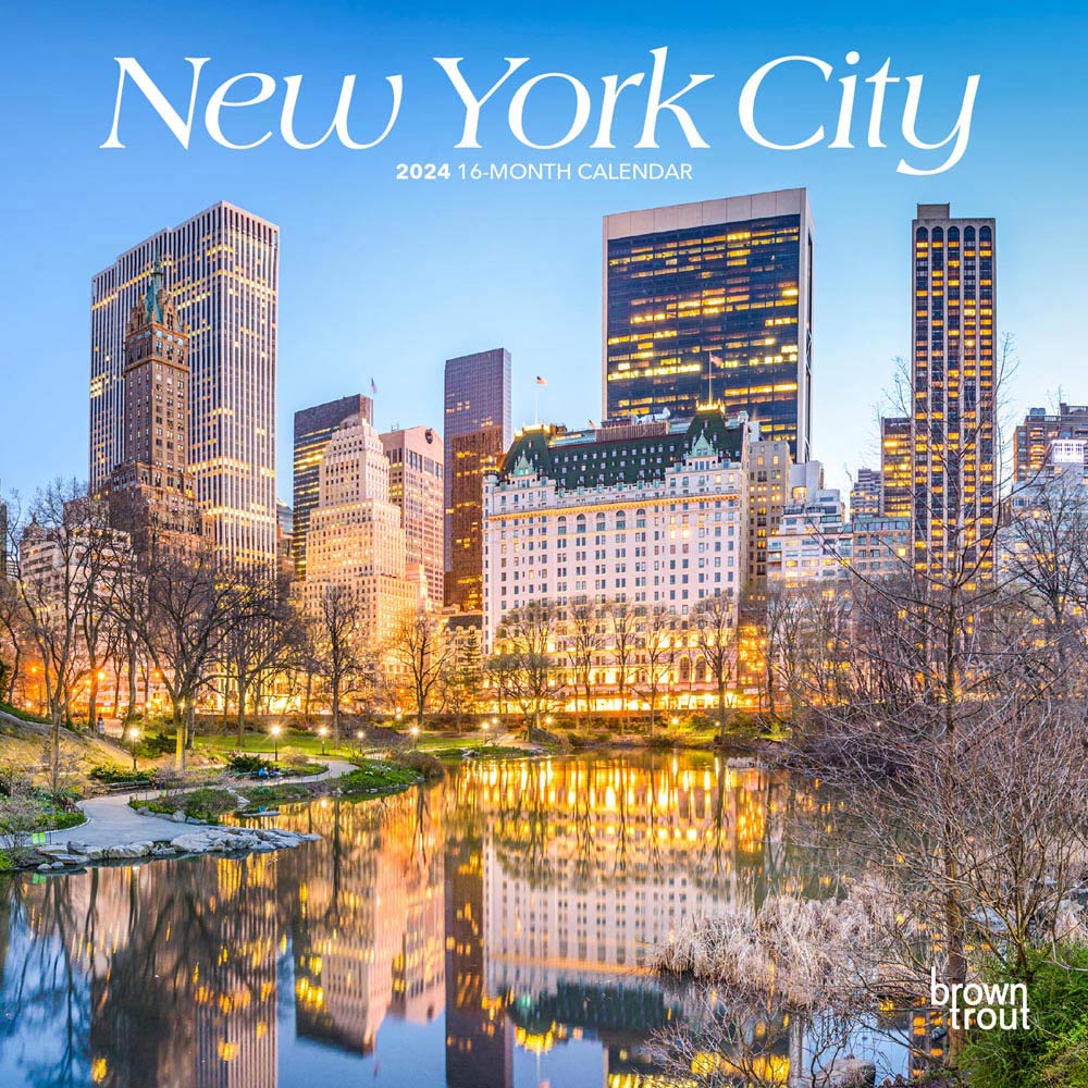 New York City | 2024 7 x 14 Inch Monthly Mini Wall Calendar | BrownTrout | USA United States of America State NYC Northeast City