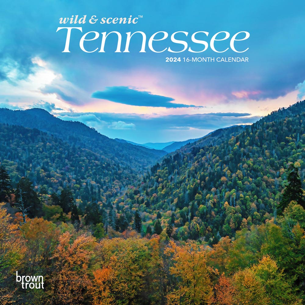 Tennessee Wild & Scenic | 2024 7 x 14 Inch Monthly Mini Wall Calendar | BrownTrout | USA United States of America Southeast State Nature