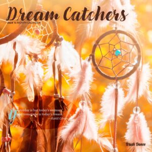 Dream Catchers | 2024 12 x 24 Inch Monthly Square Wall Calendar | Brush Dance | Inspiration Motivation