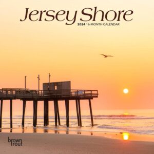 Jersey Shore | 2024 7 x 14 Inch Monthly Mini Wall Calendar | BrownTrout | United States of America Regional Travel