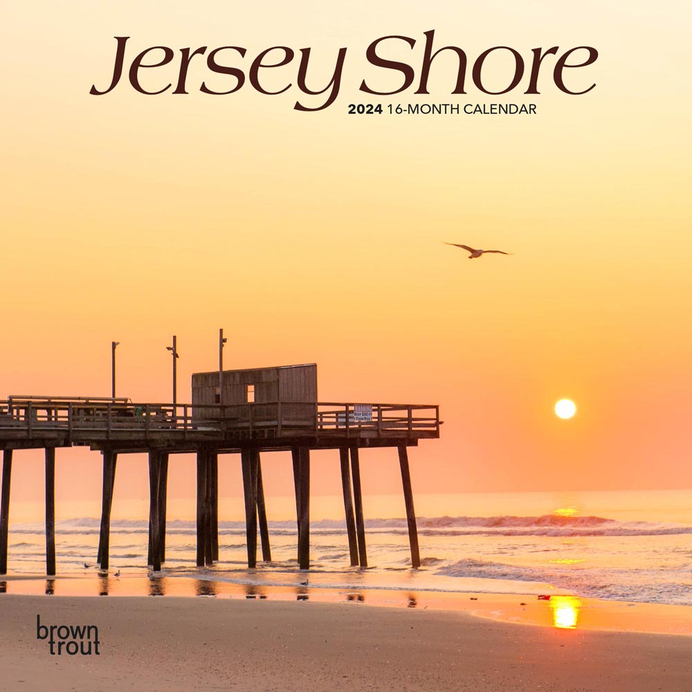 Jersey Shore | 2024 7 x 14 Inch Monthly Mini Wall Calendar | BrownTrout | United States of America Regional Travel