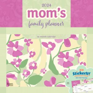 Mom's Family Planner | 2024 12 x 24 Inch Monthly Square Wall Calendar | Matte Paper and Sticker Sheet | BrownTrout | Planning Organization