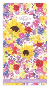 House of Turnowsky Flower Shop Three | 2024-2025 3.5 x 6.5 Inch Two Year Monthly Pocket Planner Calendar | Foil Stamped Cover | BrownTrout | Stationery Elegant Exclusive