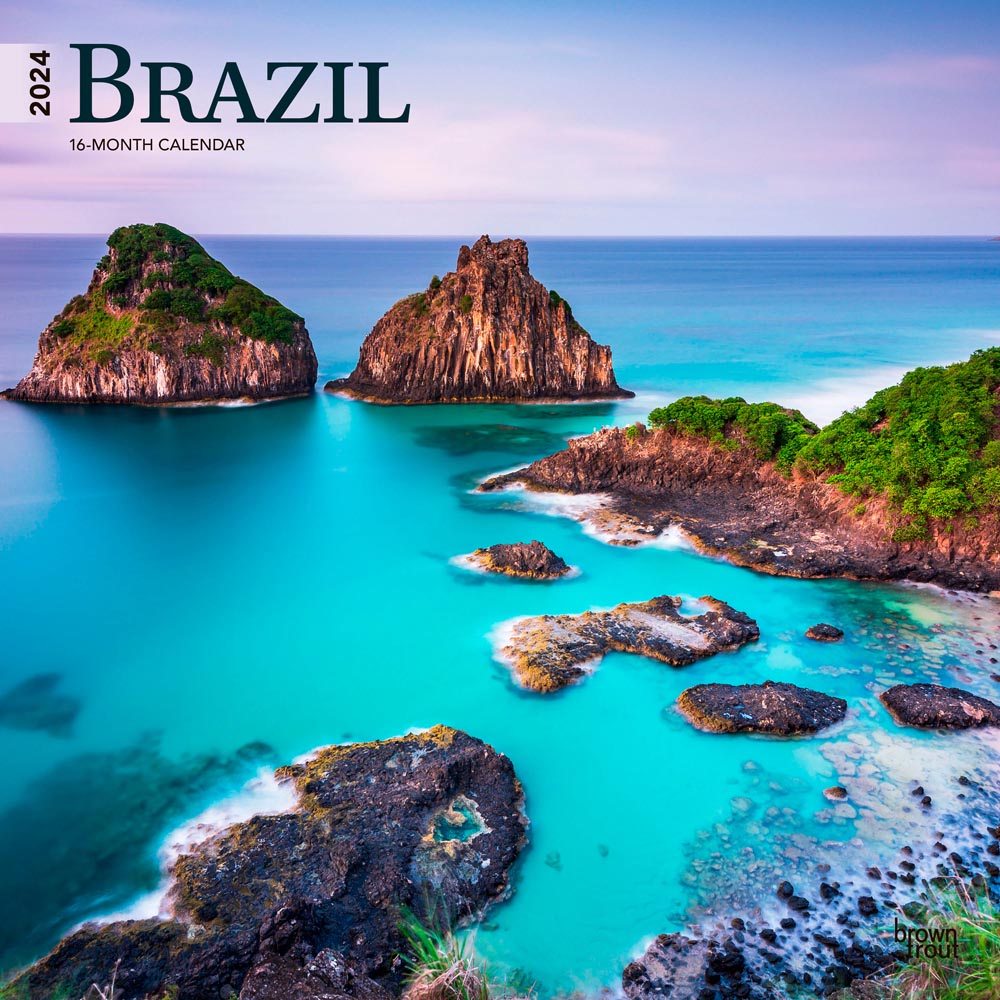 Brazil | 2024 12 x 24 Inch Monthly Square Wall Calendar | BrownTrout | Travel Scenic South America