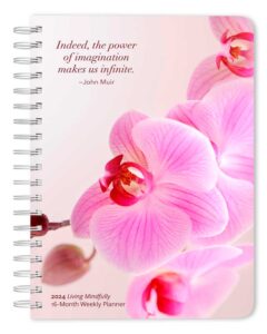 Mindful Living | 2024 6.9 x 9.8 Inch Weekly Karma Planner | Thicker and Bigger than Average Planner | Brush Dance | Art Quotes Photography Inspiration