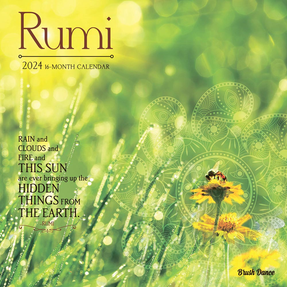 Poetry of Rumi | 2024 12 x 24 Inch Monthly Square Wall Calendar | Brush Dance | Art Poems Poet