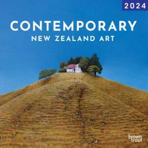 Contemporary New Zealand Art | 2024 12 x 24 Inch Monthly Square Wall Calendar | BrownTrout | Paintings Oceania