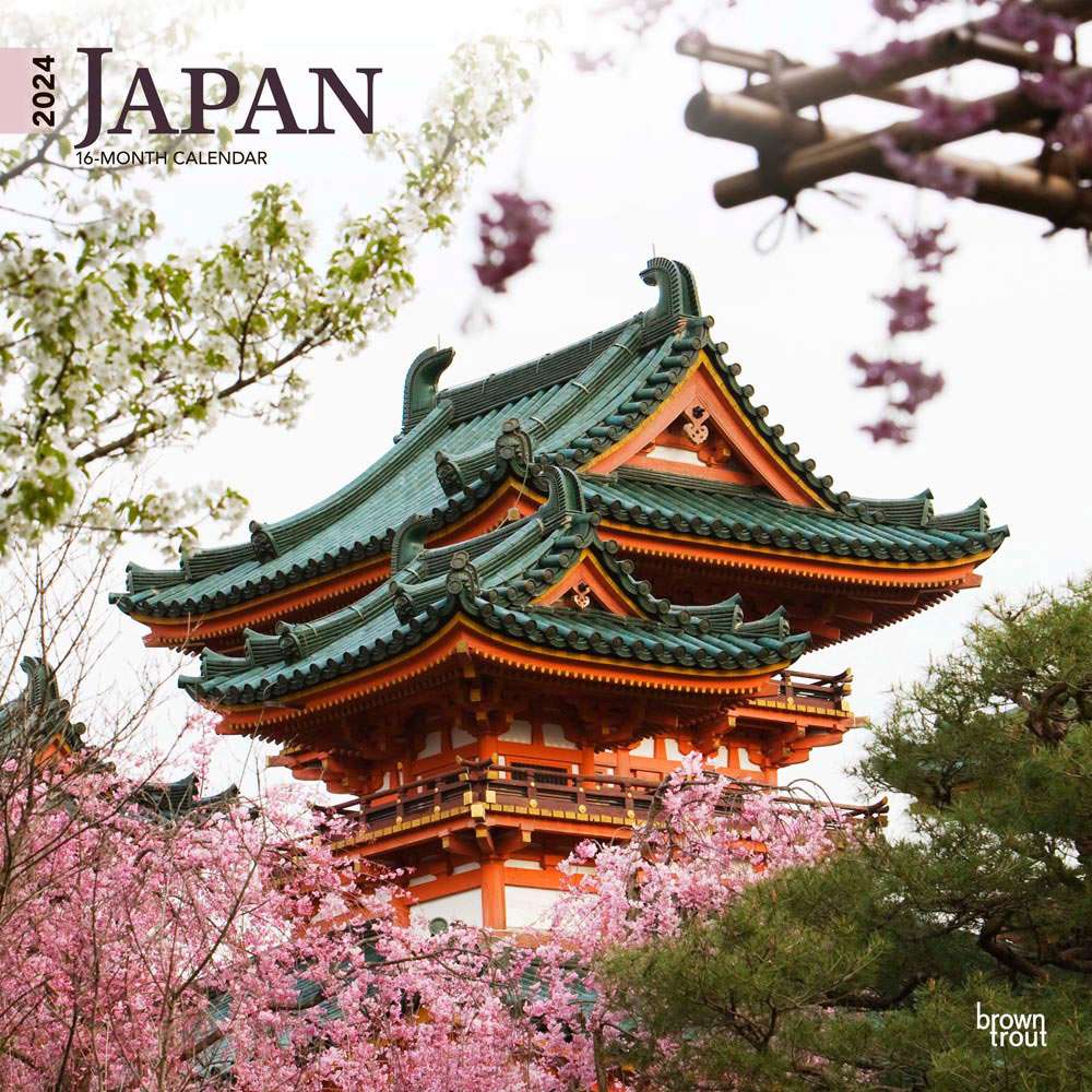 Japan | 2024 12 x 24 Inch Monthly Square Wall Calendar | BrownTrout | Scenic Travel Asia Cherry Blossoms Tokyo Kyoto Osaka