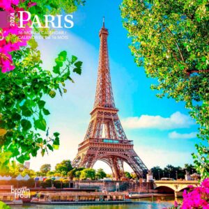 Paris | 2024 7 x 14 Inch Monthly Mini Wall Calendar | English/French Bilingual | BrownTrout | Scenic Travel Europe France French