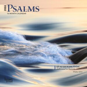 Psalms | 2024 7 x 14 Inch Monthly Mini Wall Calendar | BrownTrout | Religious Hymns Blessings