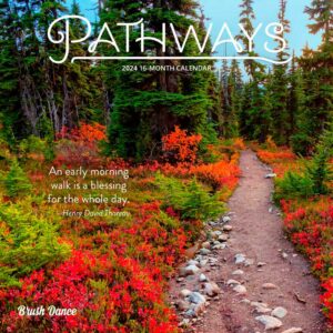 Pathways | 2024 7 x 14 Inch Monthly Mini Wall Calendar | Brush Dance | Photography Journey Scenic Nature