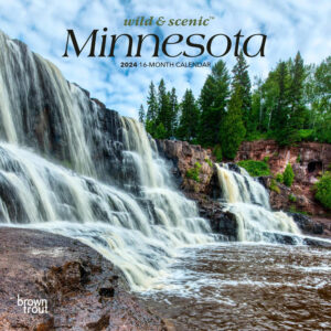 Minnesota Wild & Scenic | 2024 7 x 14 Inch Monthly Mini Wall Calendar | BrownTrout | USA United States of America Midwest State Nature