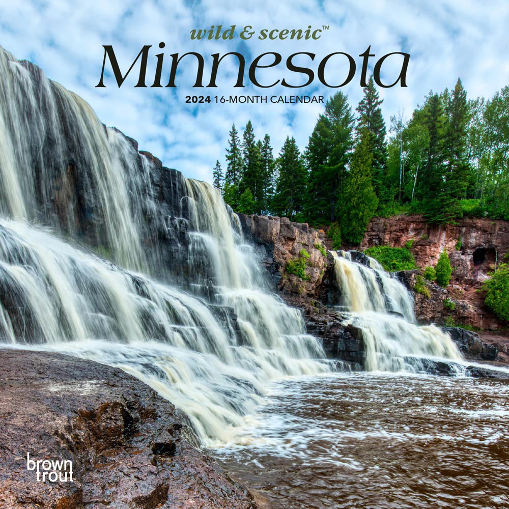 Minnesota Wild & Scenic | 2024 7 x 14 Inch Monthly Mini Wall Calendar | BrownTrout | USA United States of America Midwest State Nature