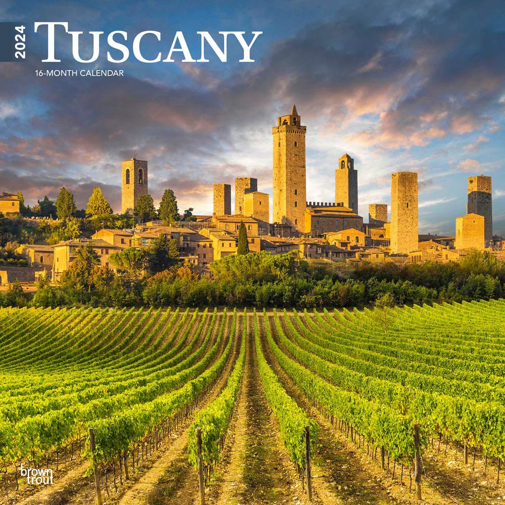 Tuscany | 2024 12 x 24 Inch Monthly Square Wall Calendar | BrownTrout | Travel Europe Italy Florence