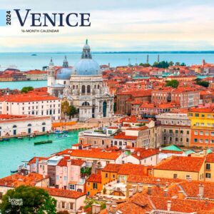 Venice | 2024 12 x 24 Inch Monthly Square Wall Calendar | BrownTrout | Travel Europe Italy Gondola