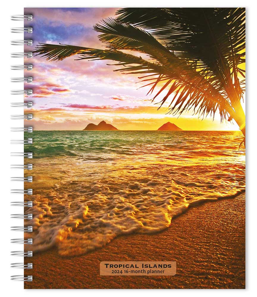 Tropical Islands | 2024 6 x 7.75 Inch Spiral-Bound Wire-O Weekly Engagement Planner Calendar | New Full-Color Image Every Week | BrownTrout | Scenic Travel Photography