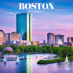 Boston | 2025 12 x 24 Inch Monthly Square Wall Calendar | Plastic-Free | BrownTrout | USA United States of America Massachusetts Northeast City