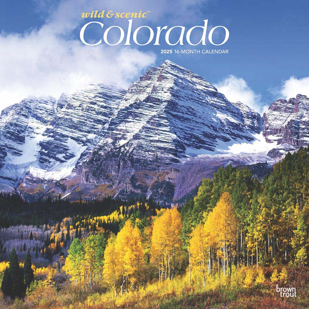 Colorado Wild & Scenic | 2025 12 x 24 Inch Monthly Square Wall Calendar | Plastic-Free | BrownTrout | USA United States of America Rocky Mountain State Nature