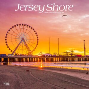 Jersey Shore | 2025 12 x 24 Inch Monthly Square Wall Calendar | Plastic-Free | BrownTrout | United States of America Regional Travel
