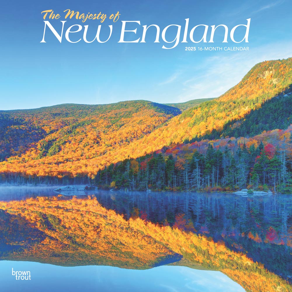 The Majesty of New England | 2025 12 x 24 Inch Monthly Square Wall Calendar | Plastic-Free | BrownTrout | USA United States of America East Coast Scenic Nature