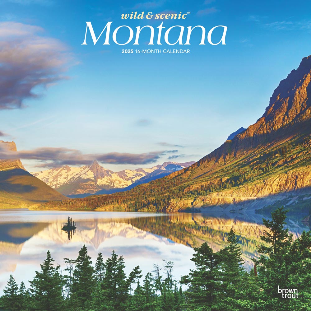 Montana Wild & Scenic | 2025 12 x 24 Inch Monthly Square Wall Calendar | Plastic-Free | BrownTrout | USA United States of America Rocky Mountains State Nature