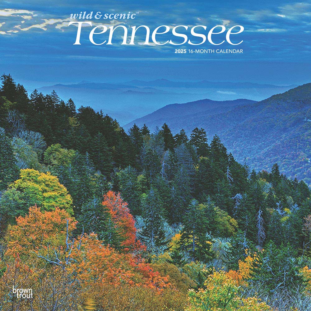 Tennessee Wild & Scenic | 2025 12 x 24 Inch Monthly Square Wall Calendar | Plastic-Free | BrownTrout | USA United States of America Southeast State Nature