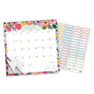 Bonnie Marcus OFFICIAL | 2025 12 x 12 Inch 18 Months Monthly Square Wire-O Calendar | Sticker Sheet | July 2024 - December 2025 | Plato | Fashion Designer Stationery