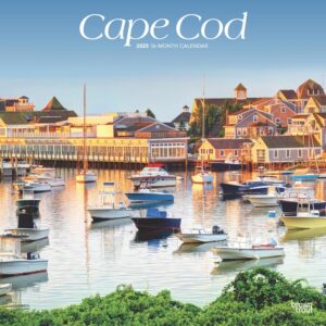 Cape Cod | 2025 12 x 24 Inch Monthly Square Wall Calendar | Plastic-Free | BrownTrout | Ocean Sea Coast Massachusetts
