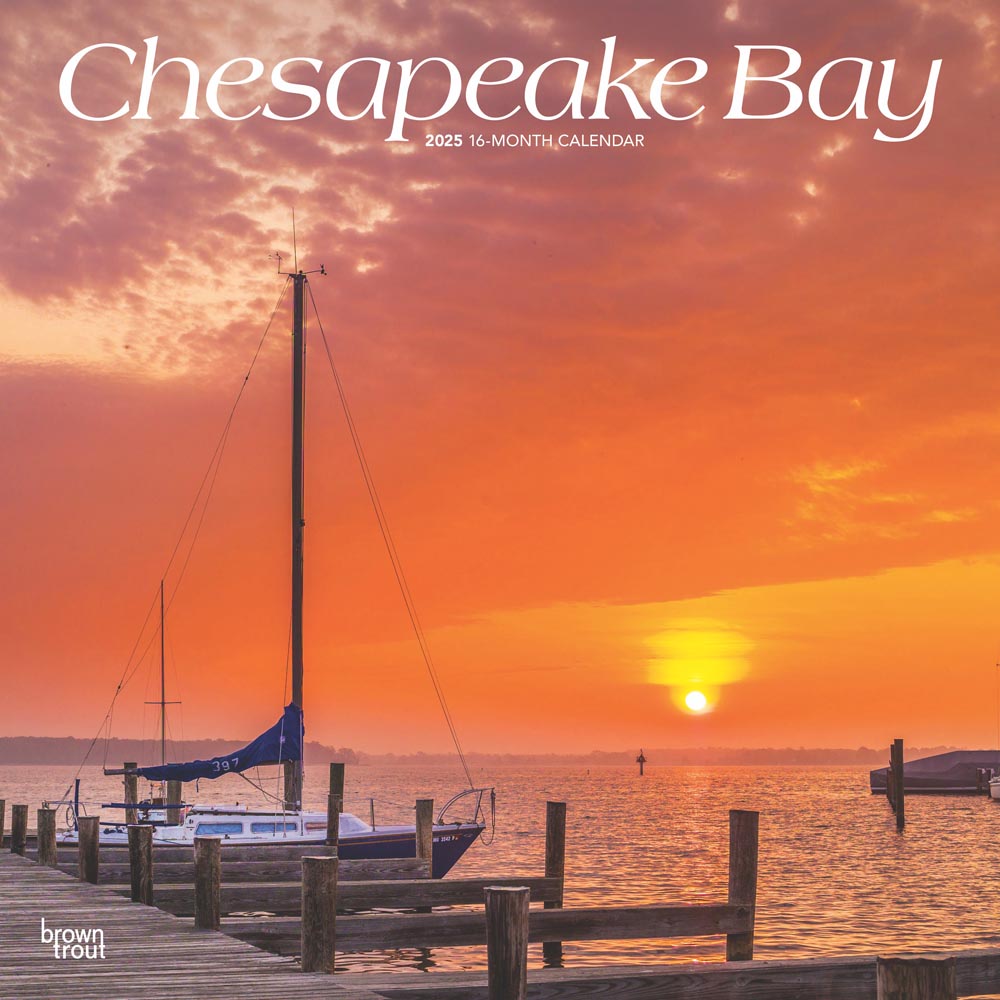 Chesapeake Bay | 2025 12 x 24 Inch Monthly Square Wall Calendar | Plastic-Free | BrownTrout | USA United States of America Scenic Nature Ocean Sea Coast