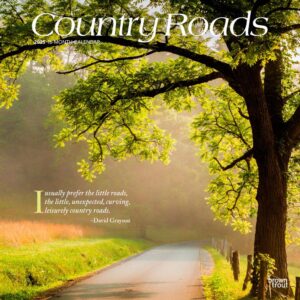 Country Roads | 2025 12 x 24 Inch Monthly Square Wall Calendar | Plastic-Free | BrownTrout | USA United States of America Scenic Rural