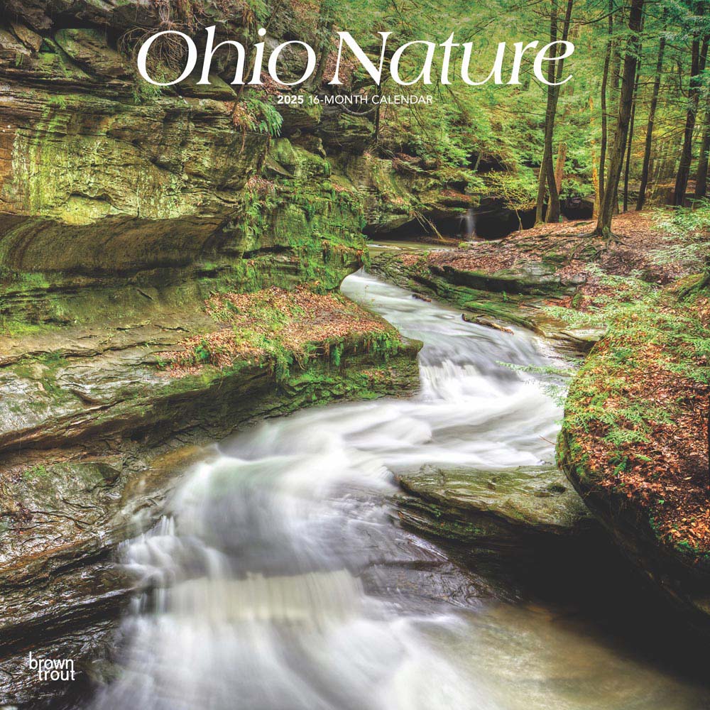 Ohio Nature | 2025 12 x 24 Inch Monthly Square Wall Calendar | Plastic-Free | BrownTrout | USA United States of America Midwest State Nature