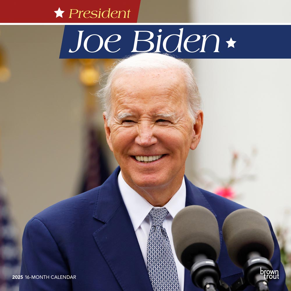 President Joe Biden | 2025 12 x 24 Inch Monthly Square Wall Calendar | Plastic-Free | BrownTrout | Democratic Party POTUS Politician