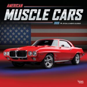 American Muscle Cars OFFICIAL | 2025 12 x 24 Inch Monthly Square Wall Calendar | Foil Stamped Cover | Plastic-Free | BrownTrout | USA Motor Ford Chevrolet Chrysler Oldsmobile Pontiac