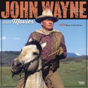 John Wayne in the Movies OFFICIAL | 2025 12 x 24 Inch Monthly Square Wall Calendar | Plastic-Free | BrownTrout | USA American Actor Celebrity Duke