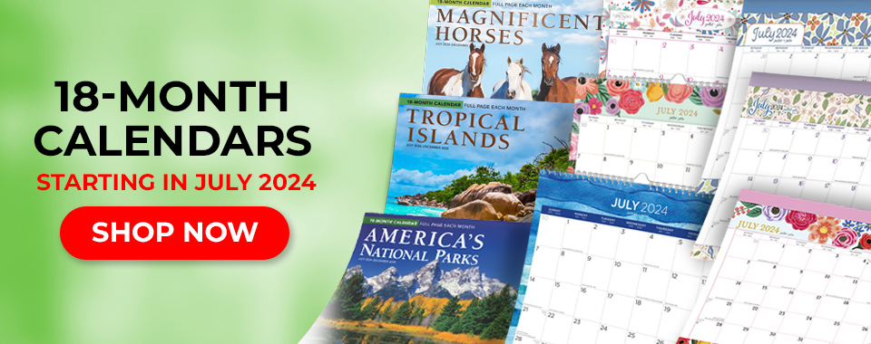 Shop 18-Month Calendars and Planners - July 2024 through December 2025
