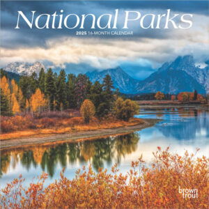 National Parks | 2025 7 x 14 Inch Monthly Mini Wall Calendar | Plastic-Free | BrownTrout | Scenic Yosemite Yellowstone Nature