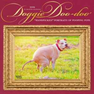 Doggie Doo Doo | 2025 12 x 24 Inch Monthly Square Wall Calendar | Plastic-Free | BrownTrout | Animals Dog Breeds Pets