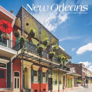 New Orleans | 2025 12 x 24 Inch Monthly Square Wall Calendar | Plastic-Free | BrownTrout | USA United States of America Louisiana Southeast City