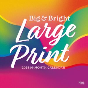 Big & Bright Large Print | 2025 12 x 24 Inch Monthly Square Wall Calendar | Matte Paper | Plastic-Free | BrownTrout | Easy to See Large Font