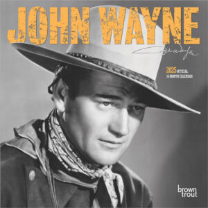 John Wayne OFFICIAL | 2025 7 x 14 Inch Monthly Mini Wall Calendar | Plastic-Free | BrownTrout | USA American Actor Celebrity Duke