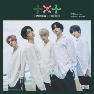 TXT OFFICIAL | 2025 7 x 14 Inch Monthly Mini Wall Calendar | Plastic-Free | BrownTrout | K-Pop Korean Boy Band Temptation