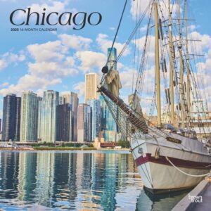 Chicago | 2025 12 x 24 Inch Monthly Square Wall Calendar | Plastic-Free | BrownTrout | USA United States of America Illinois Midwest City