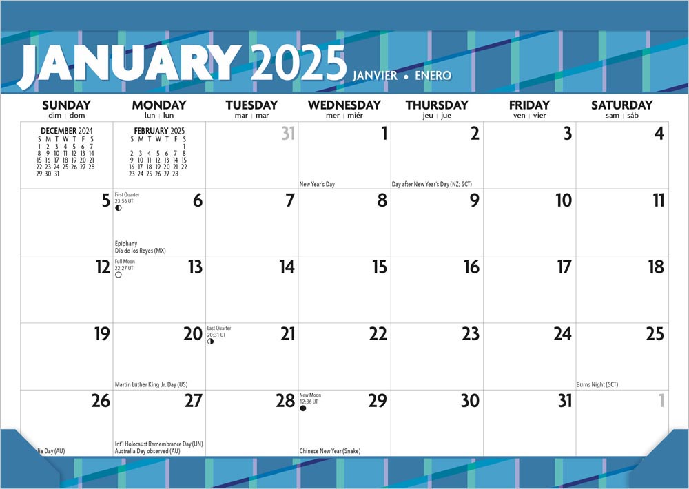 Large Print | 2025 17 x 12 Inch Monthly Desk Pad Calendar | BrownTrout | Easy to See Large Font