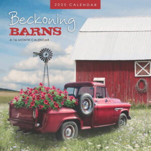 Beckoning Barns | 2025 7 x 14 Inch Monthly Mini Wall Calendar | Featuring the Artwork of Lori Deiter | Hopper Studios | Rural Country Art