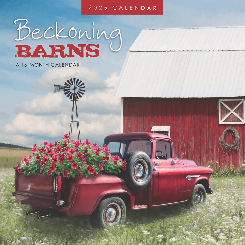 Beckoning Barns | 2025 7 x 14 Inch Monthly Mini Wall Calendar | Featuring the Artwork of Lori Deiter | Hopper Studios | Rural Country Art