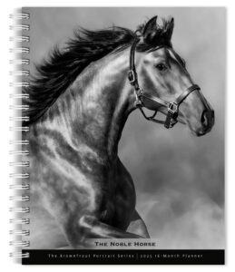 The BrownTrout Portrait Series: The Noble Horse | 2025 6 x 7.75 Inch Spiral-Bound Wire-O Weekly Engagement Planner Calendar | New Full-Color Image Every Week | Pets Equestrian