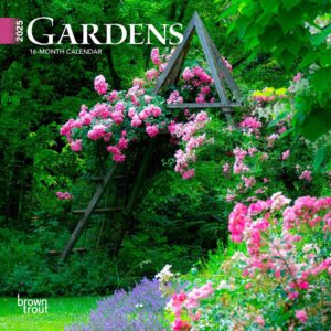 Gardens | 2025 7 x 14 Inch Monthly Mini Wall Calendar | BrownTrout | Gardening Outdoor Home