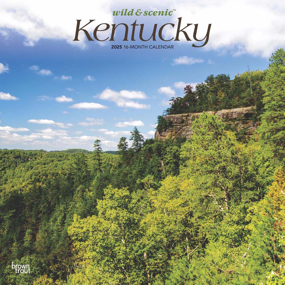 Kentucky Wild & Scenic | 2025 12 x 24 Inch Monthly Square Wall Calendar | Plastic-Free | BrownTrout | USA United States of America Southeast State Nature